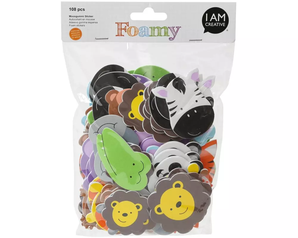 I AM CREATIVE Motivsticker Zoo Tiere 108 Stück