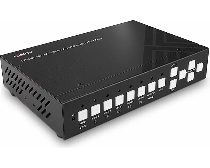 LINDY 5 Port HDMI 4K60, Seamless, Multiview, KVM Switch