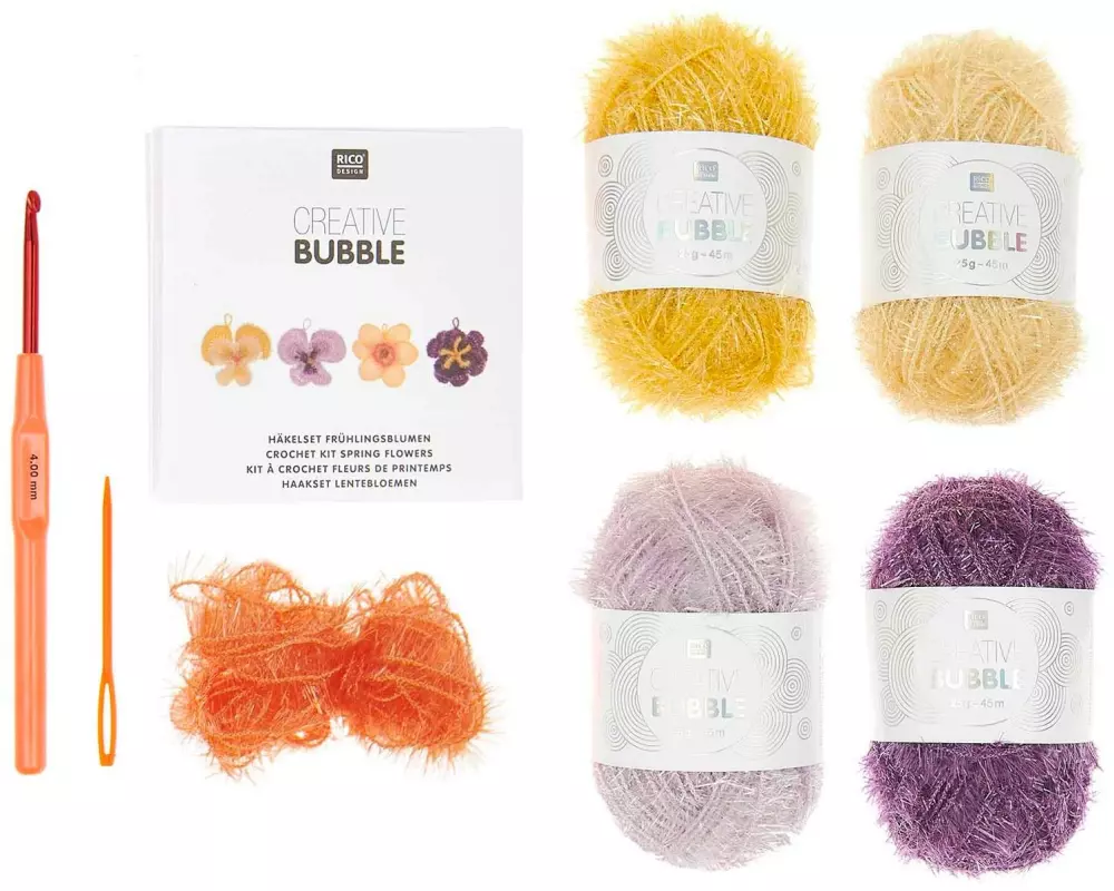 Rico Design Häkelset Bubble 6-teilig, Frühlingsblumen