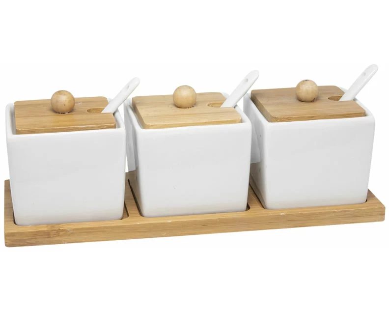 Tavola Schalenset mit Löffel und Bambusdeckel 10teilig