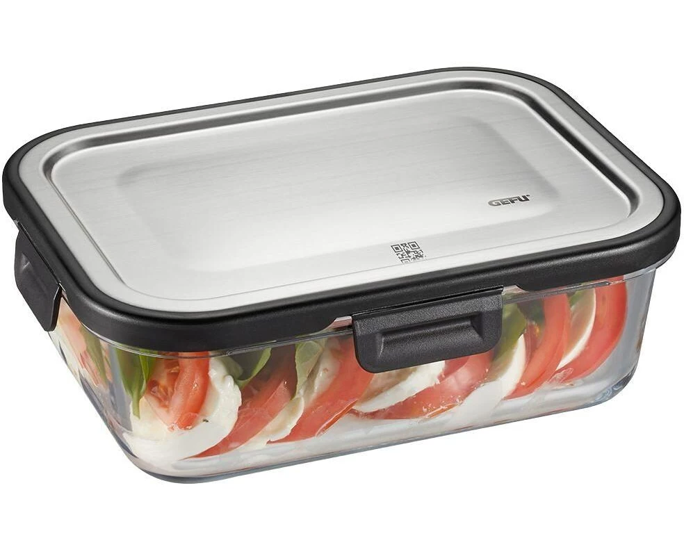 GEFU Vorratsbehälter Milo 1 l, Schwarz/Transparent