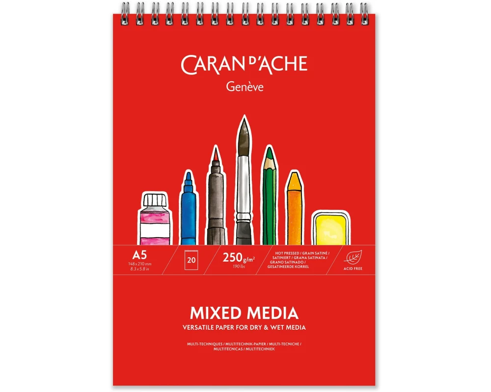 Caran d'Ache Malblock Multitechnik A5, 250 g/m², 20 Seiten