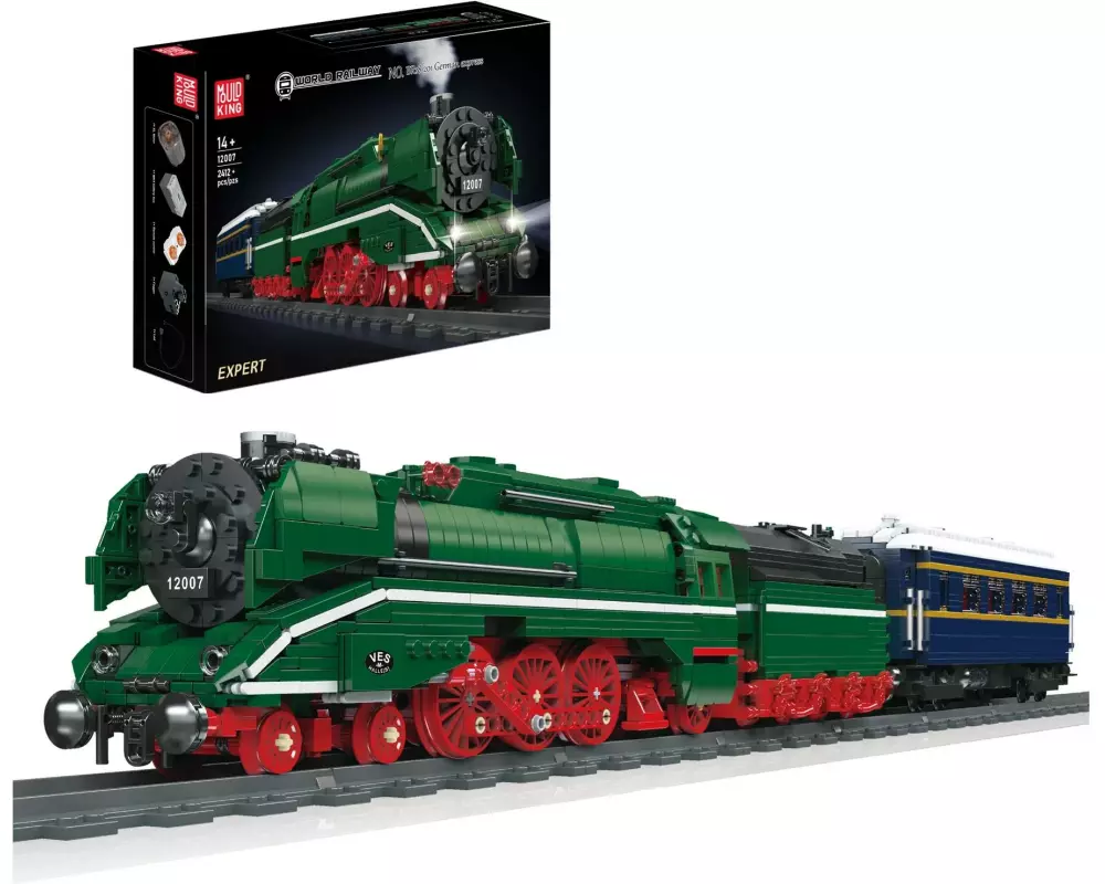 Mould King BR18 201 German Express Dampflokomotive mit LED-Beleuchtung