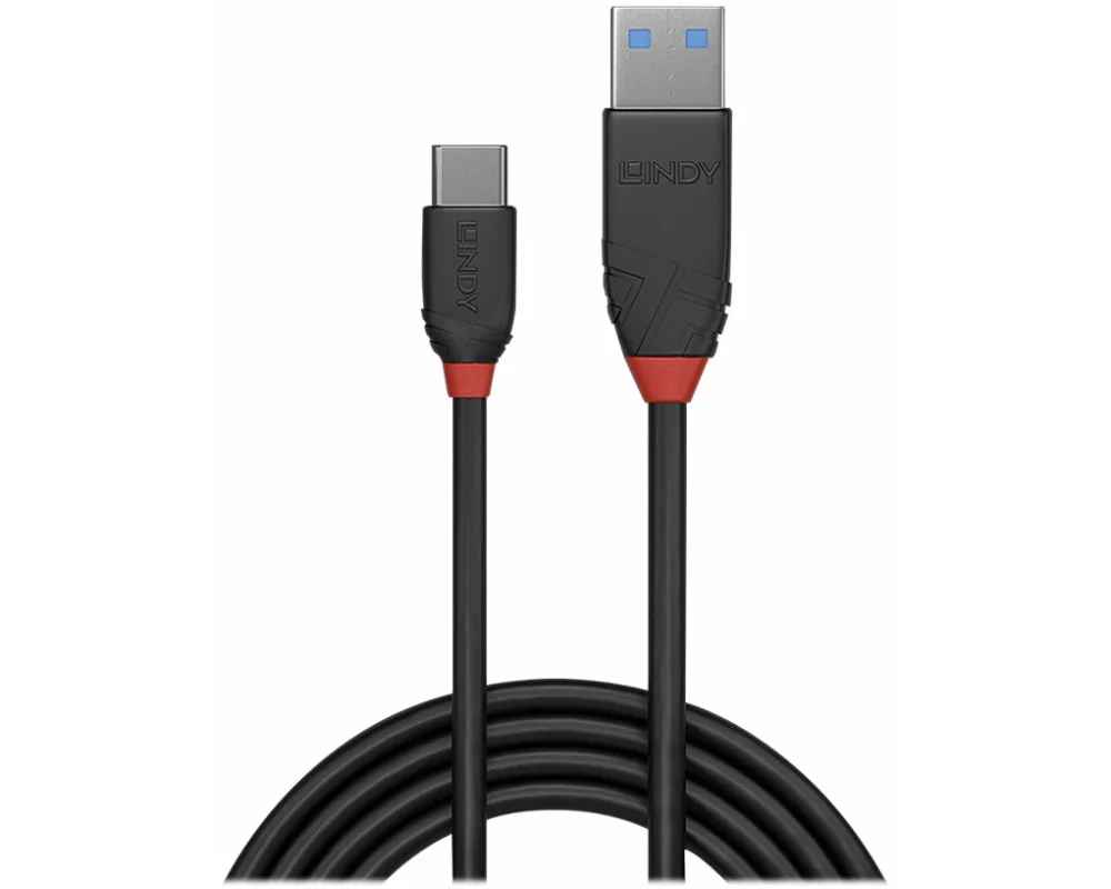 LINDY Black Line USB Cable, USB 3.1, USB/A-USB/C M-M, 0.5m