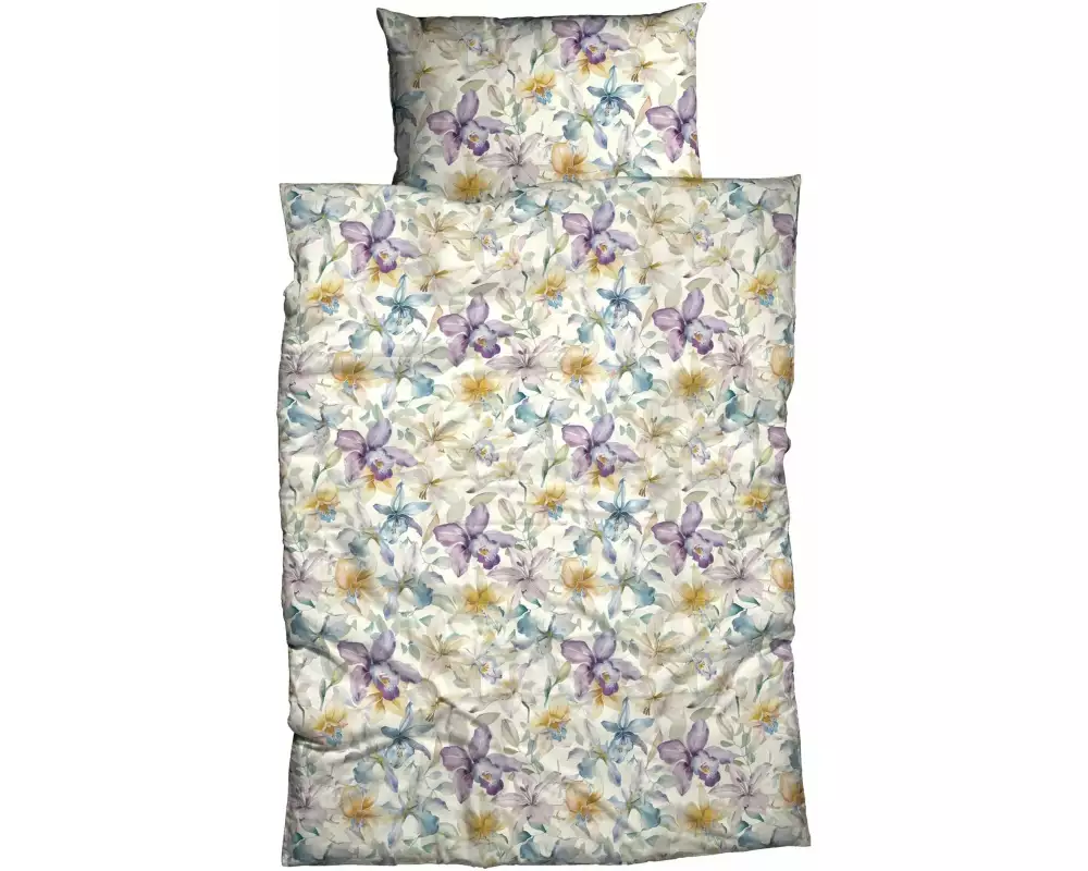 Nobilium Duvetbezug Erna 200 x 210 cm, Vanille/Blume