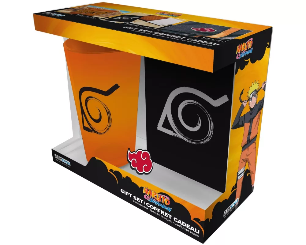 AbyStyle Naruto Shippuden – Pack XXL glass + Pin + Notebook «Konoha»