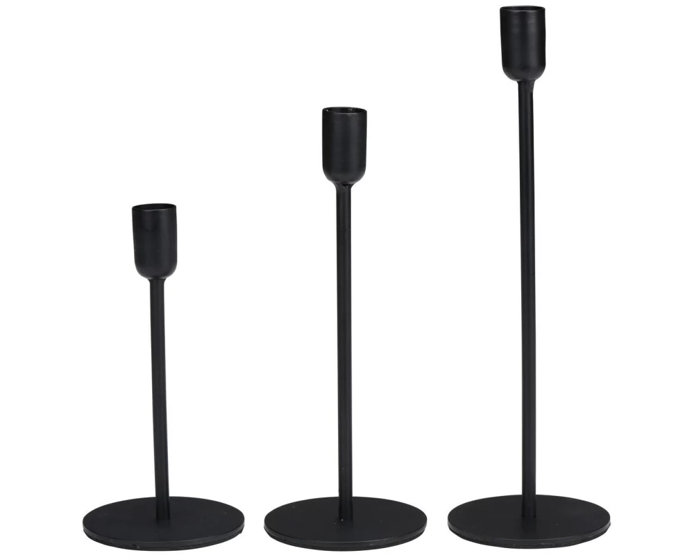 Arti Casa Kerzenständer 3 Stück, Schwarz