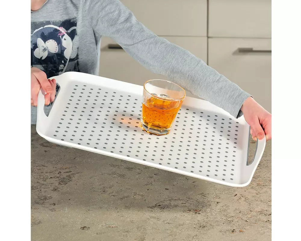 Kesper Serviertablett Rutschfest Weiss 45.5 x 32 x 4.5 cm