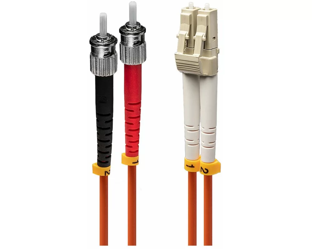 LINDY Fiber Optic Cable, OM2, LC-ST , 1m , orange , 50/125, Duplex, Multimode, LWL