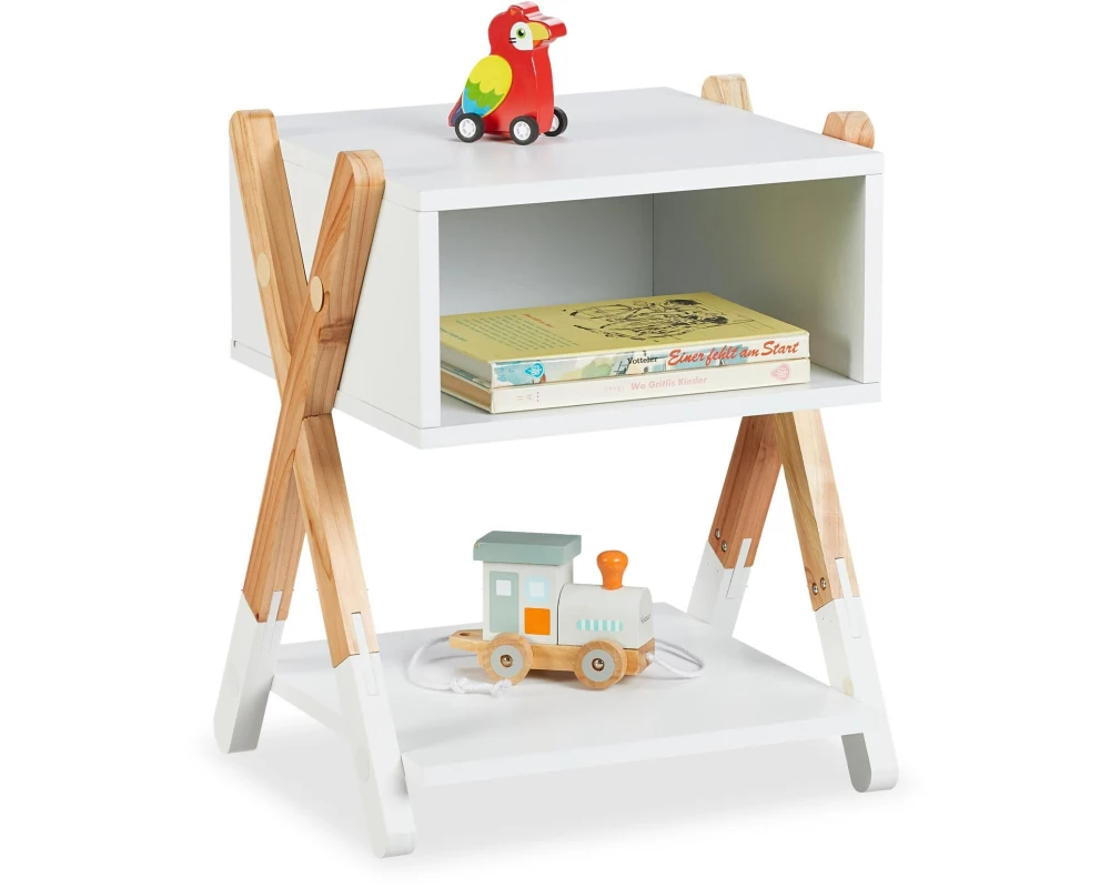 relaxdays Nachttisch für Kinder 34 x 42 cm