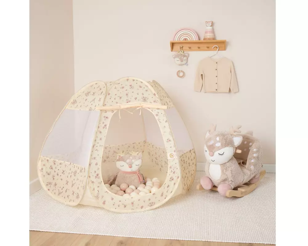 bieco Pop up Spielzelt und Bällebad Dots Gelb/rosa