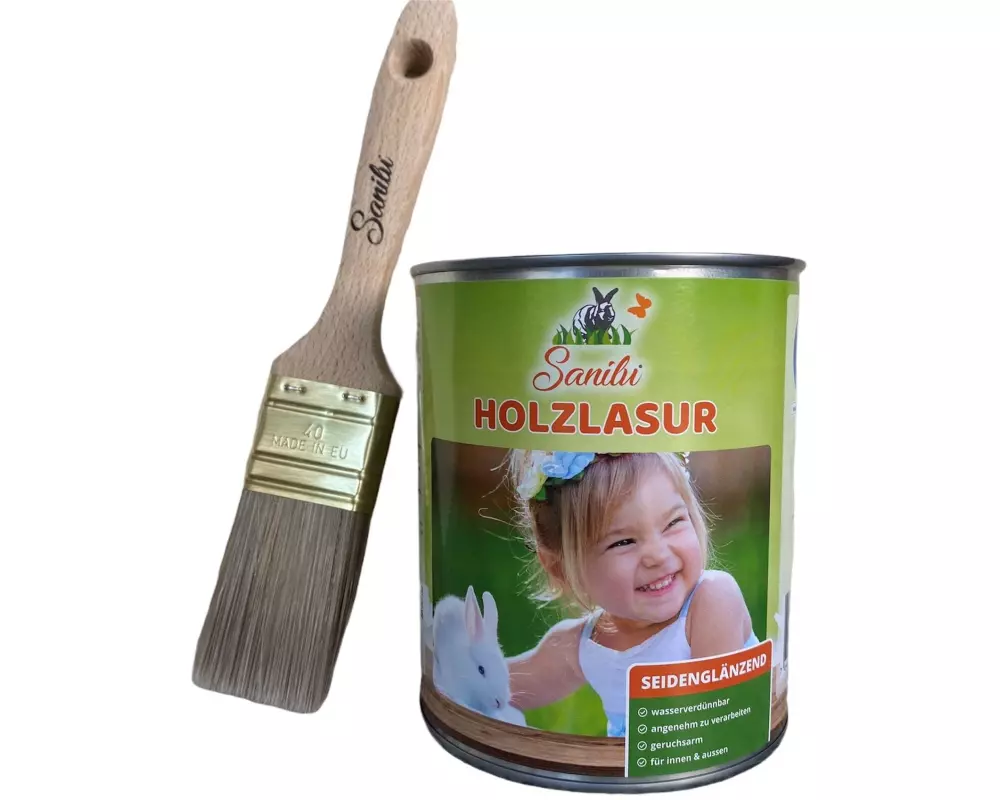 Sanilu Holzlasur mit Pinsel, 0.75 l