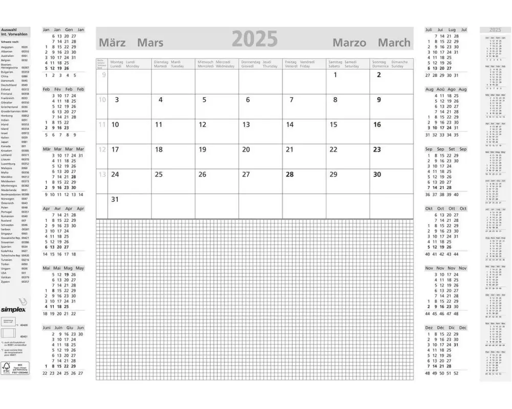 Simplex Schreibunterlage 2025