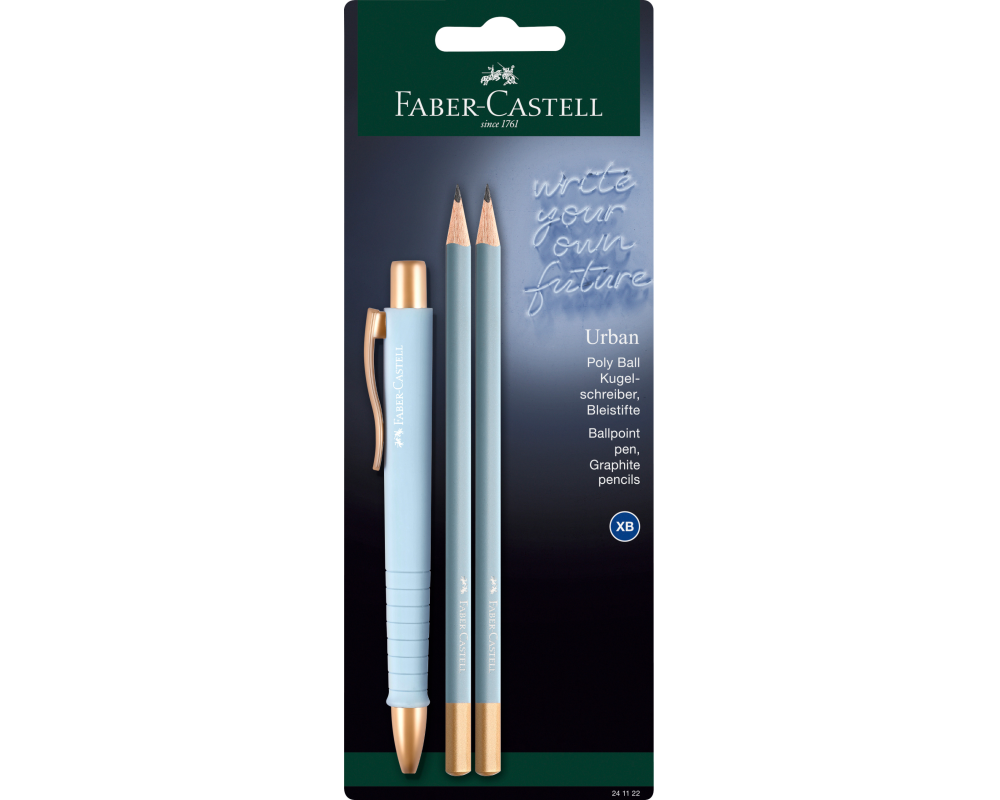 FABER-CASTELL Kugelschreiber Poly Ball Set 241123 Urban sky blue