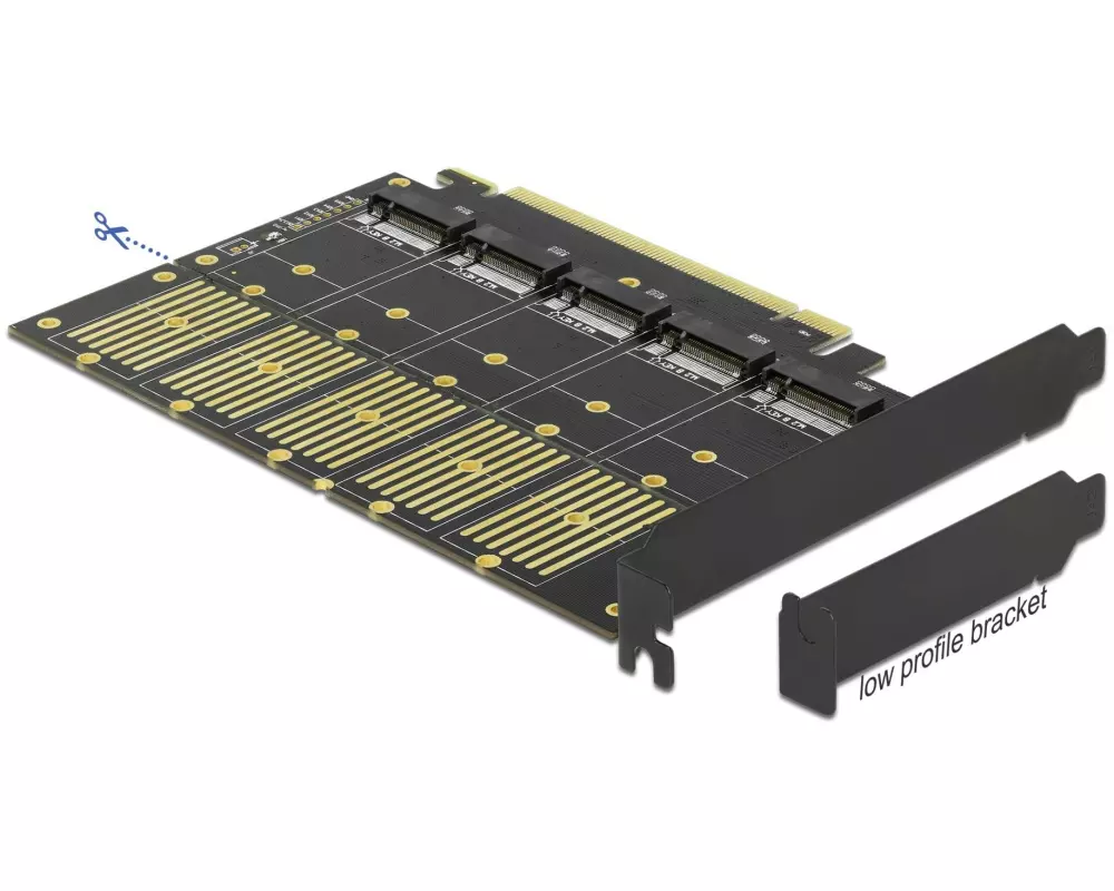 Delock Host Bus Adapter PCI-Express x16v3 zu 5xM.2 Key-B, SATA