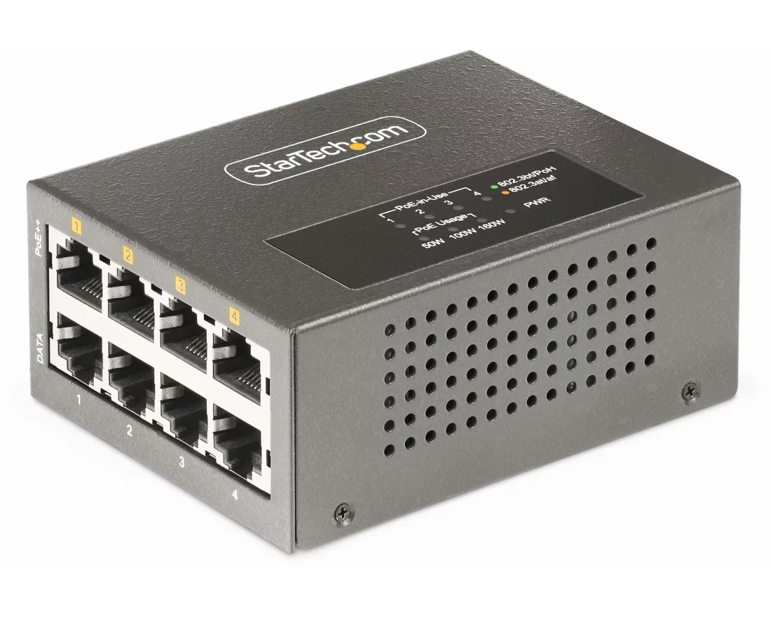 StarTech.com AS445C-POE-INJECTOR PoE Adapter/Injector 2.5 Gigabit Ethernet, 5 Gigabit Ethernet, Schnelles Ethernet, Gigabit Ethernet