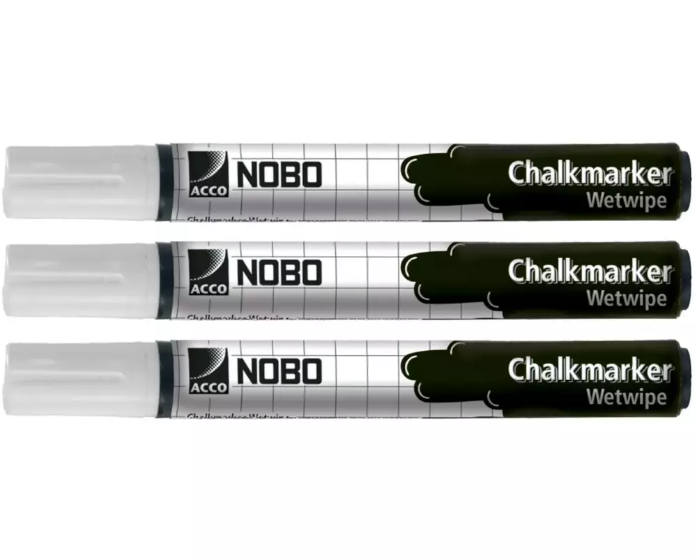 Nobo Whiteboard-Marker 3 Stück Weiss