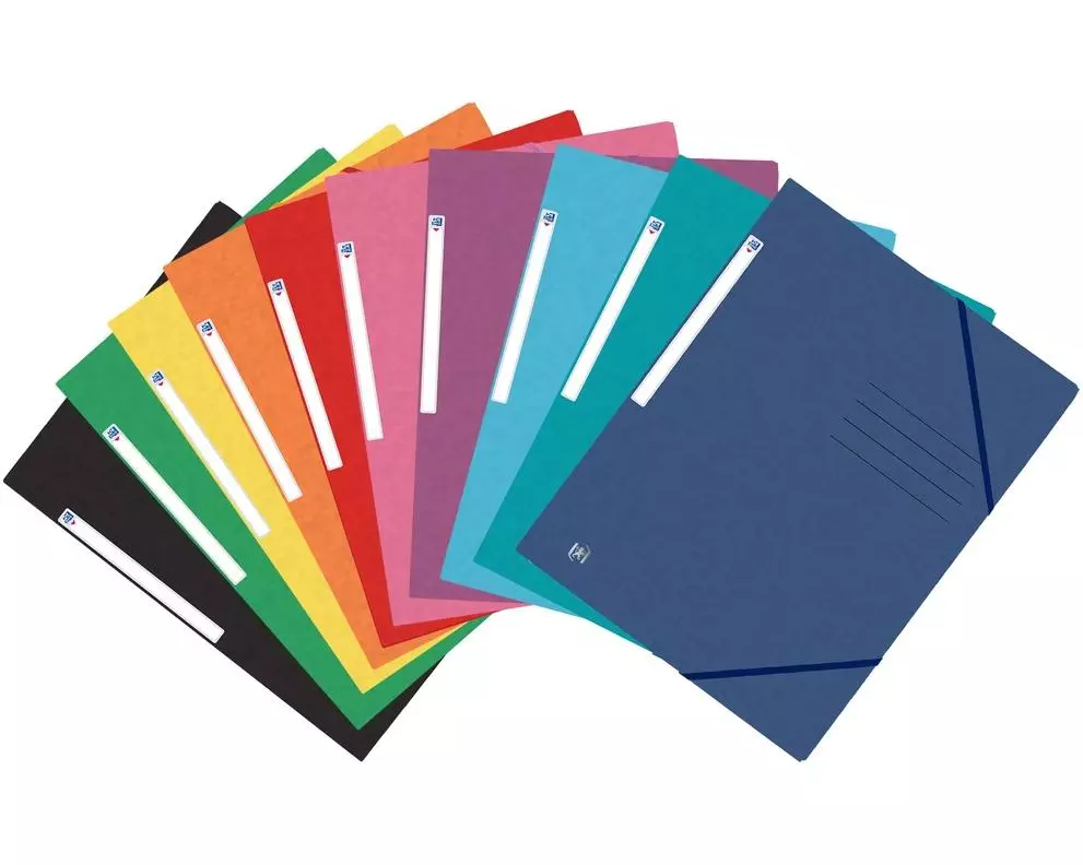 Oxford Gummibandmappe A4, klassische Farben assortiert