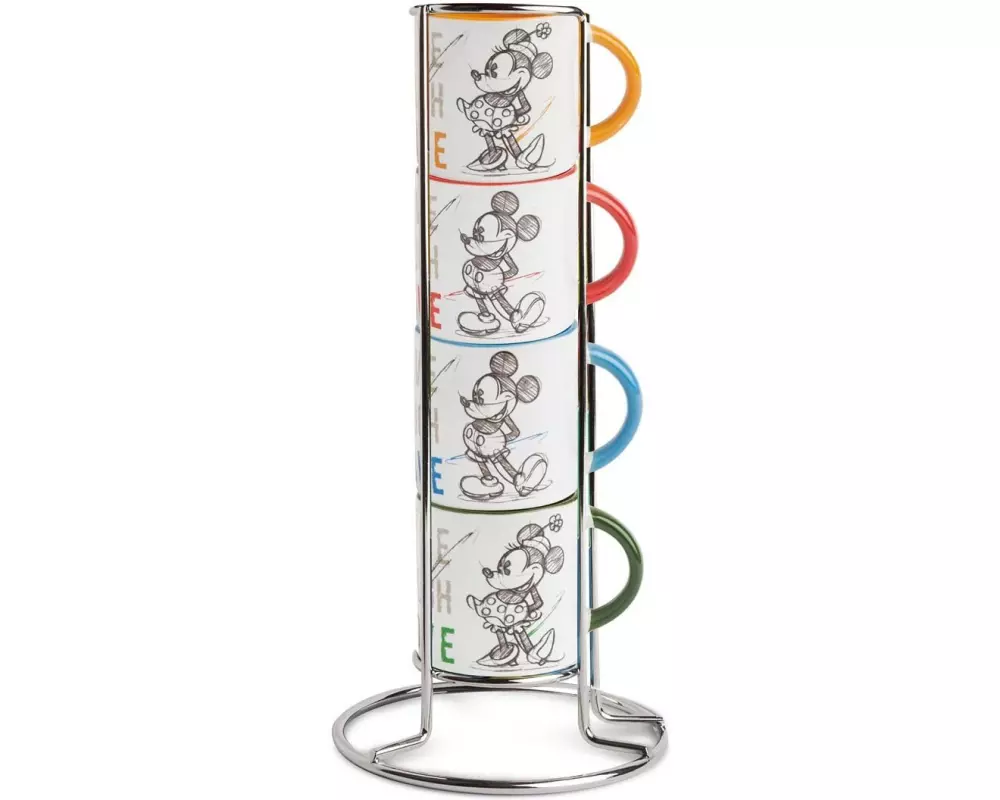 Egan Espressotasse Disney Mickey Mouse 90 ml, 4 Stück, Mehrfarbig