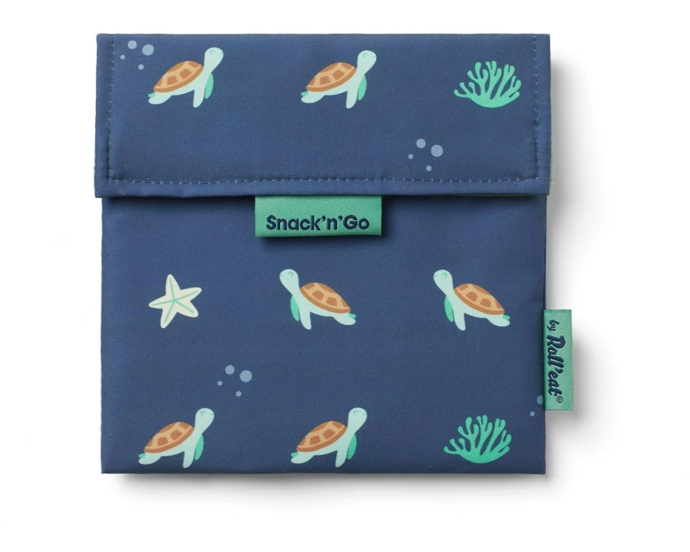 Roll'eat Lunchbeutel Snack'n'Go Animals Turtle 18 x 19 cm, Mehrfarbig
