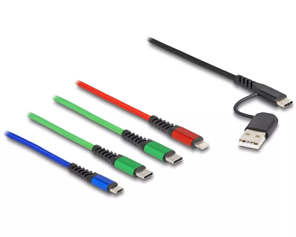 Delock USB-Ladekabel USB-A/USB-C - Lightning/USB-C/Micro-USB B