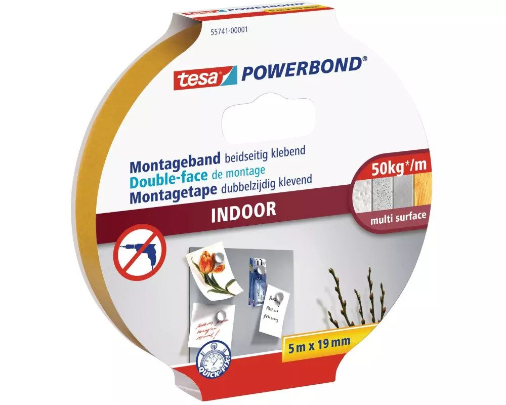 tesa Montageband Powerbond Indoor 5 m x 19 mm
