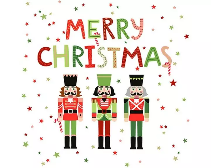 Braun + Company Weihnachtsservietten Nutcrackers Weiss, 20 Stück