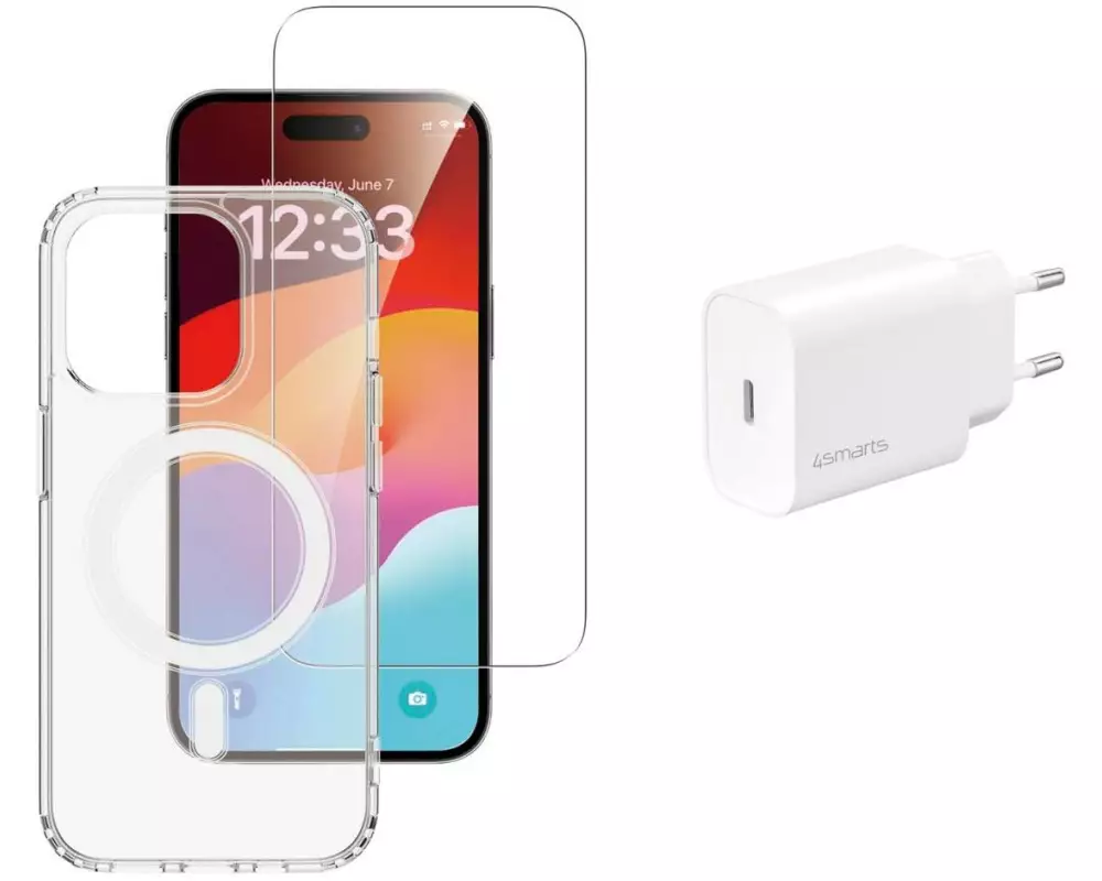 4smarts Back Cover 3in1 Premium Starter Set iPhone 15 Pro Max