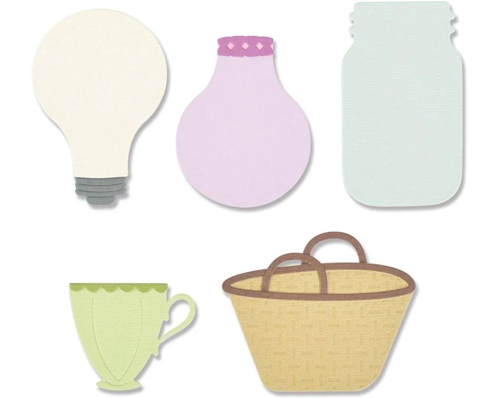 Sizzix Stanzset Blumengefässe Thinlits 14 Matrizen