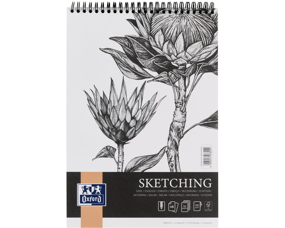 OXFORD Spiral-Skizzenblock Art A6 400196791 blanko, 130g 50 Blatt