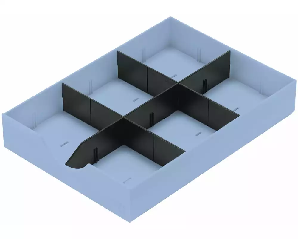 Styro Schubladenelement Styrodoc Hellblau/Schwarz