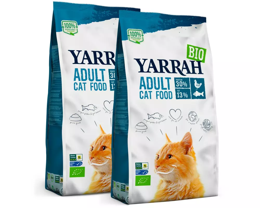 Yarrah Bio-Trockenfutter Adult Huhn & Fisch 2 x 2.4 kg