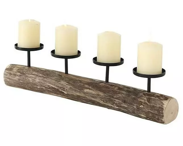 Boltze Kerzenhalter Tempe 1 Stück, Nature/Schwarz