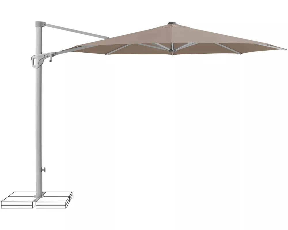 Suncomfort by Glatz Sonnenschirm Familyflex Helltaupe, Ø 300 mm