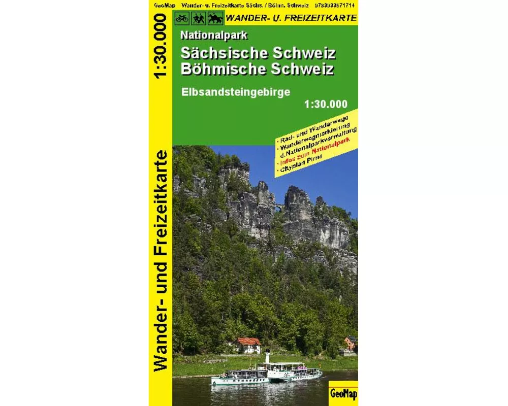Nationalpark Sächsische Schweiz, Böhmische Schweiz - Wanderkarte