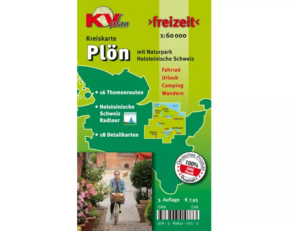 Plön Kreis, KVplan, Radkarte/Freizeitkarte, 1:60.000 / 1:25.000
