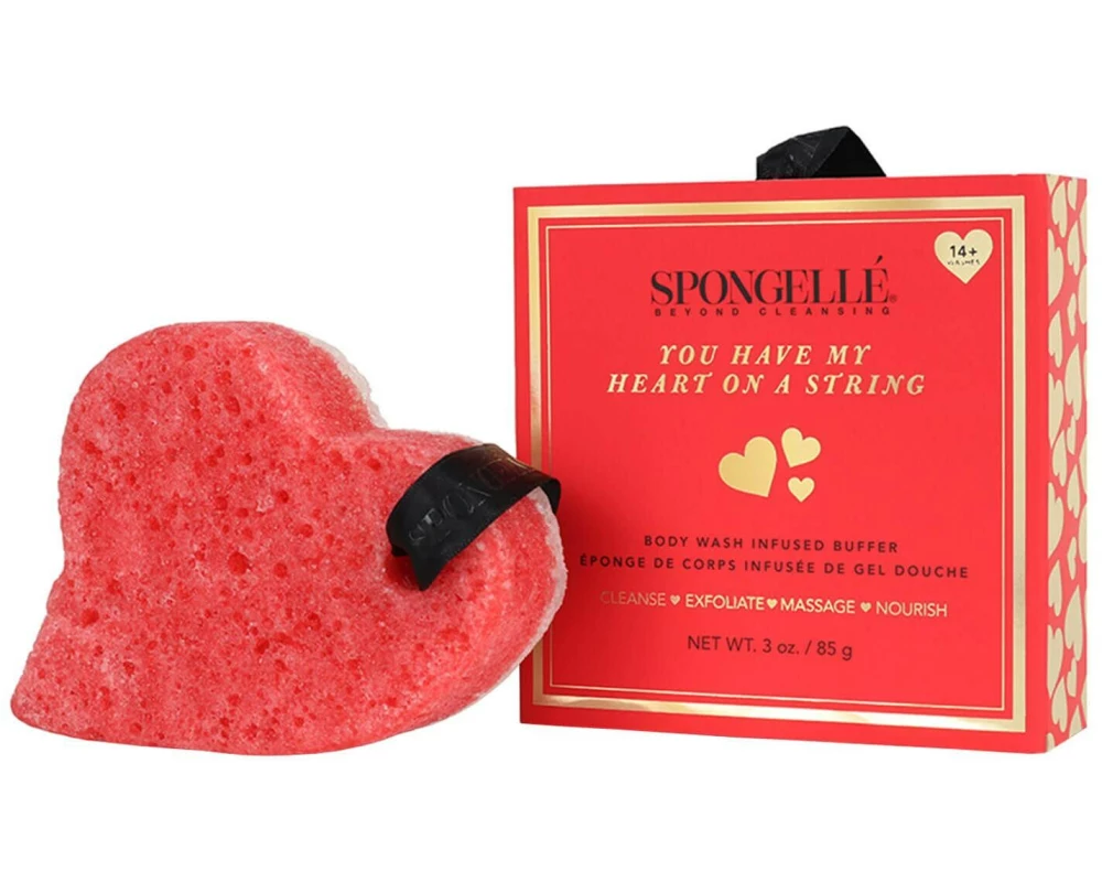 SPONGELLÉ Duschschwamm You Have My Heart On A String rot