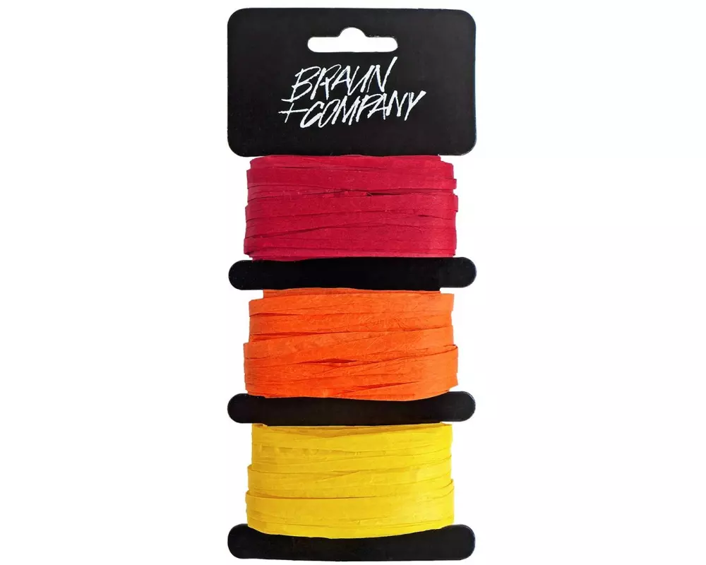 Braun + Company Geschenkband Raffia Orange Mix pro Farbe 10 Meter