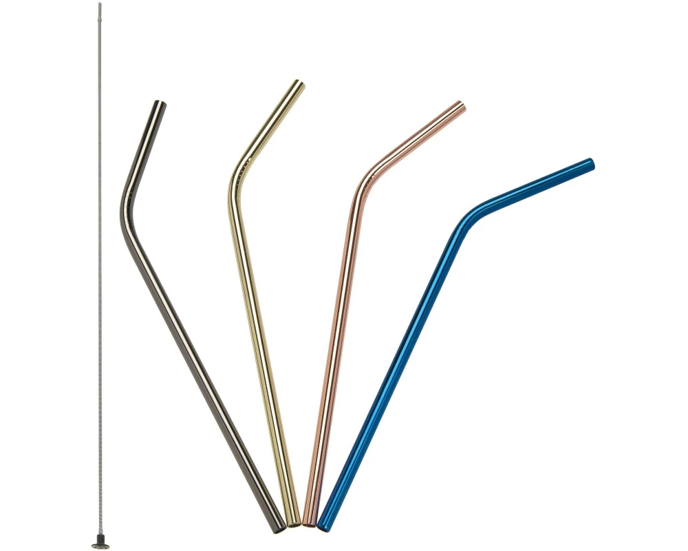 Lurch Strohhalm gebogen 4 Stück, Mehrfarbig