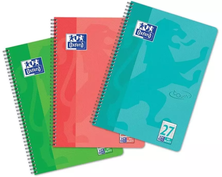 Oxford Notizbuch A4+, liniert, assortiert