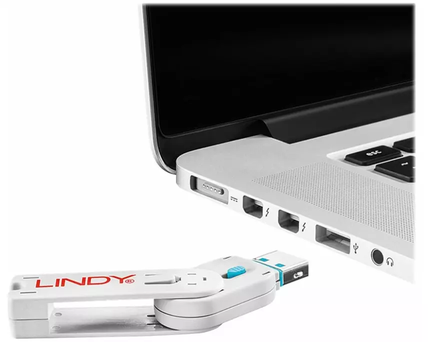 LINDY USB Locks 4xBLUE+Key 4 locks + 1 key colour code BLUE
