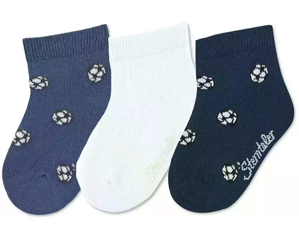 Sterntaler Socken 3er Set Fussball Blau Gr. 19-22