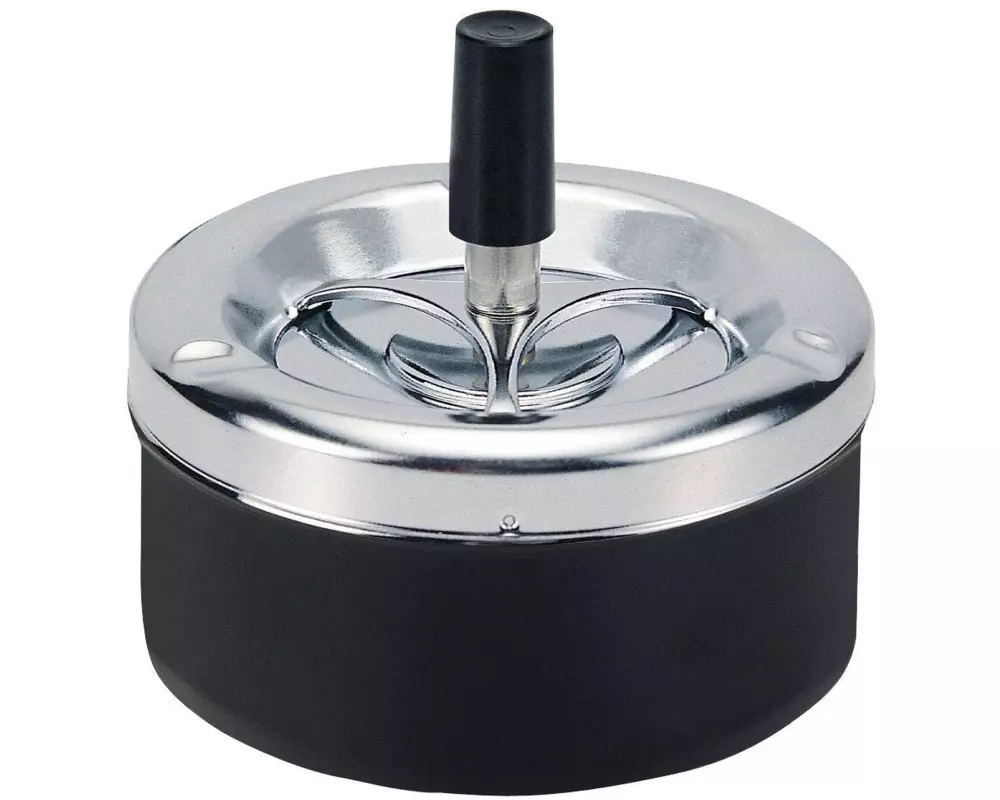 Dameco Aschenbecher mit Schleuderdeckel, Schwarz