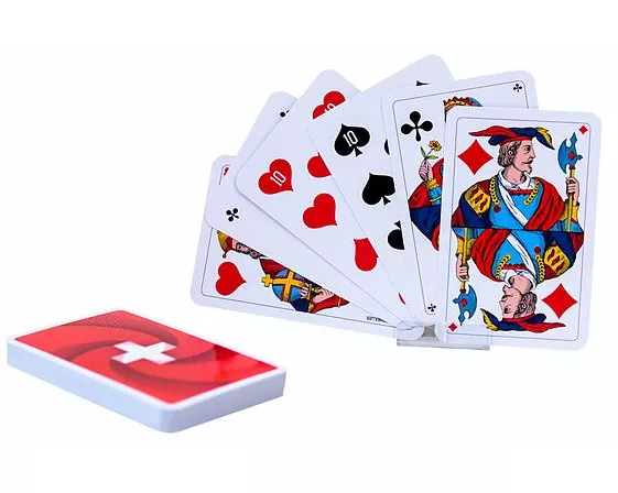 Schweizer Kreuz Piquetkarten Plastikbox