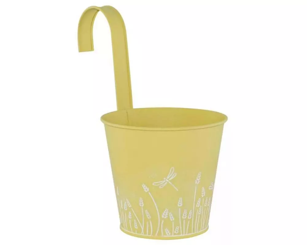 Dameco Übertopf Rund mit Haken Gelb/Weiss