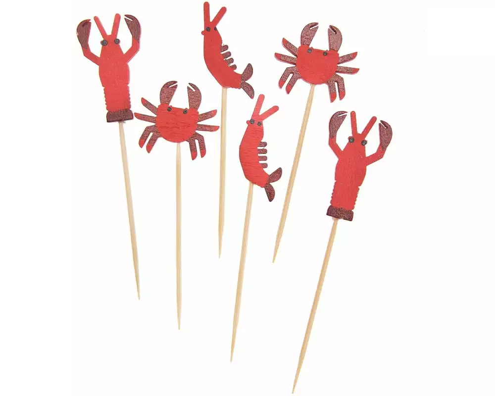 Rico Design Einweg-Party-Piekser Meerestiere 6 Stück Weiss