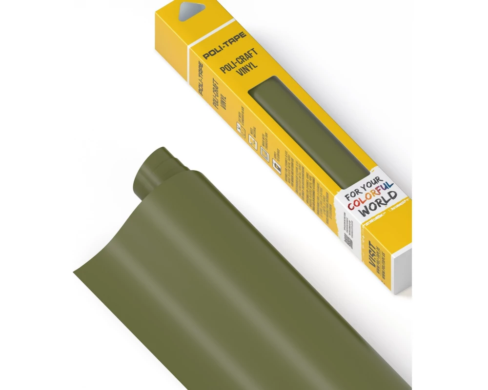 Poli-Tape Vinylfolie Permanent 30.5 x 183 cm, Oliv matt