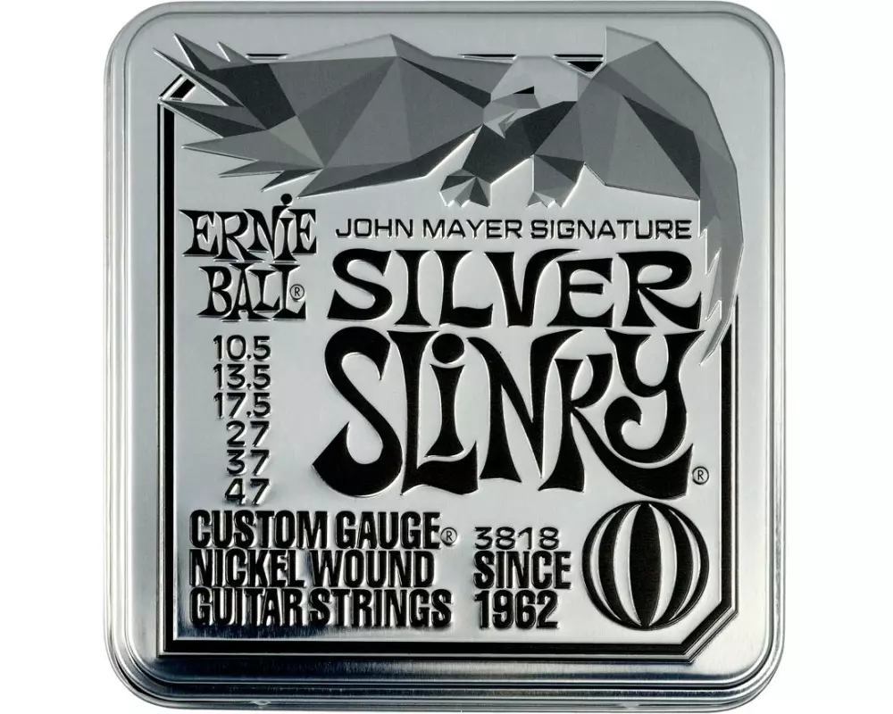 Ernie Ball John Mayer Silver Slinky Saitensatz E-Gitarre Vernickelter Stahl 10.5-47