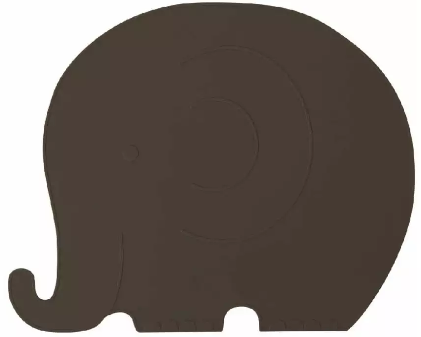 OYOY Kindertischset Henry Elephant 41 x 33 cm, Dunkelbraun