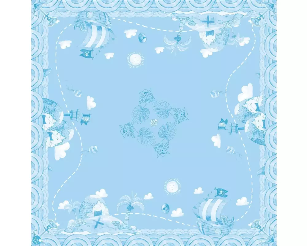Susy Card Tischdecke Little Pirate 80 cm x 0.8 m, Hellblau